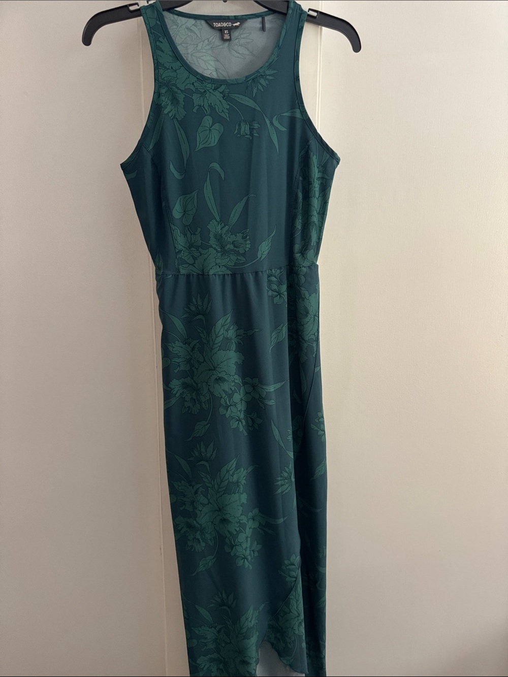 Toad&Co Teal Green Floral Maxi Dress
